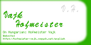 vajk hofmeister business card